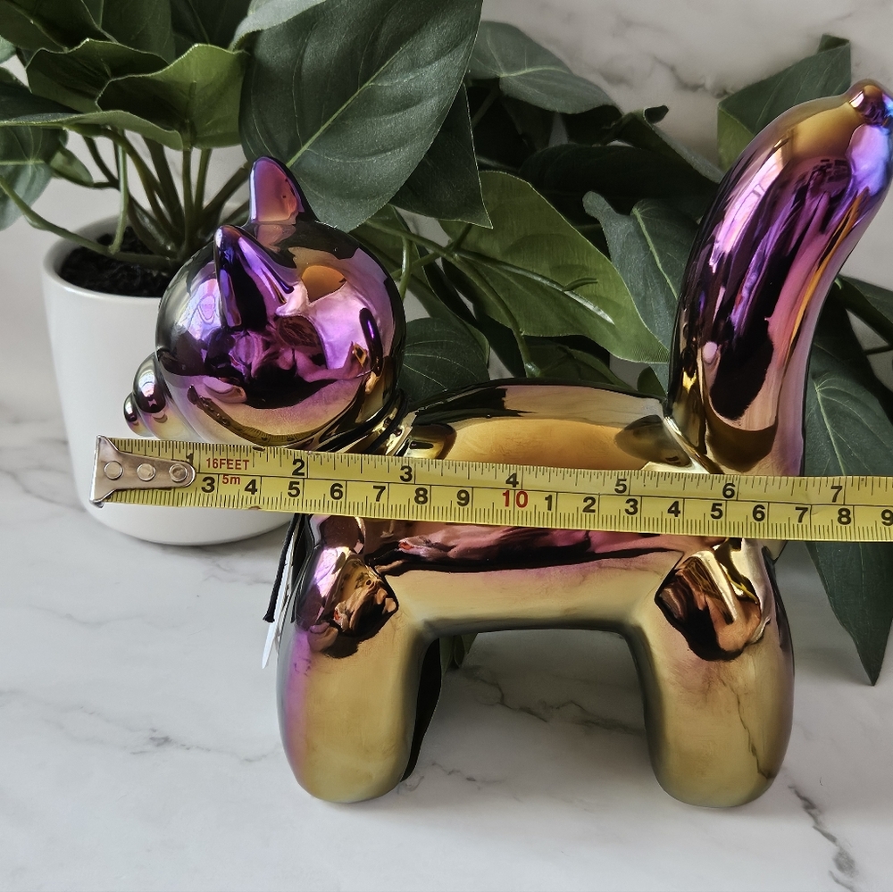 Balloon kitty Cat Cleo One Design Home Aida & Jade nwt Metallic Rainbow iridesce - Picture 7 of 10